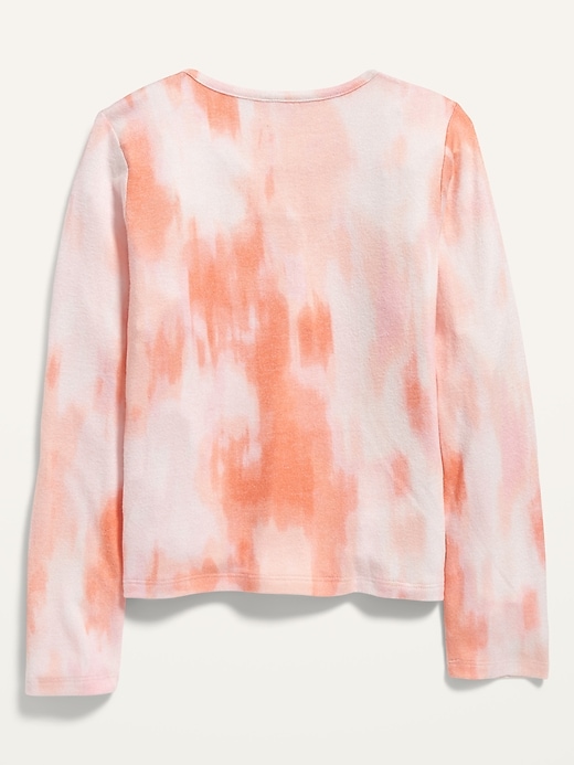 View large product image 2 of 2. Cozy Tie-Dye Cropped Pullover Sweater for Girls