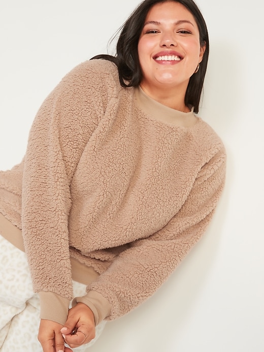 View large product image 1 of 2. Cozy Sherpa Plus-Size Sweatshirt