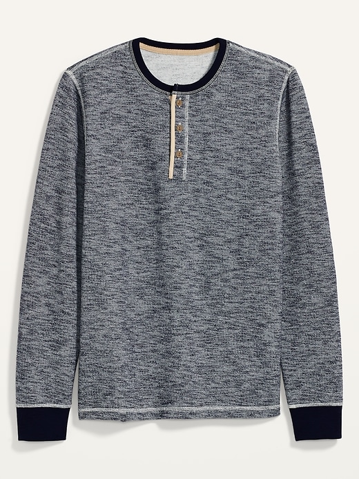 View large product image 2 of 2. Cozy Soft-Brushed Long-Sleeve Henley Tee