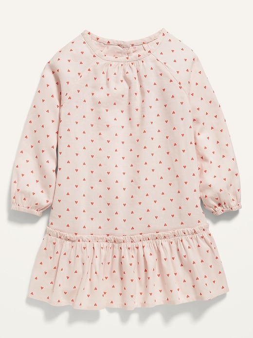 View large product image 1 of 2. Heart-Print Peplum-Hem Dress for Toddler Girls