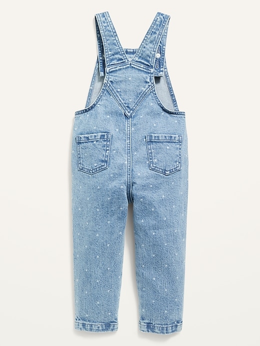 View large product image 2 of 2. Unisex Heart-Print Jean Overalls for Toddler
