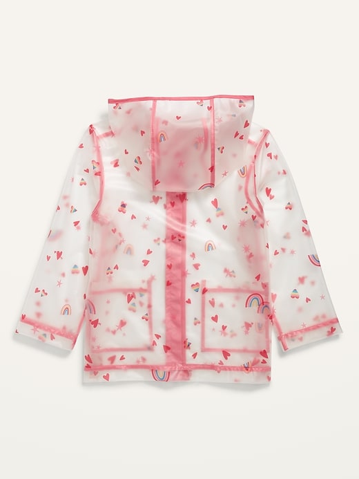 View large product image 2 of 2. Translucent Printed Hooded Rain Jacket for Toddler Girls