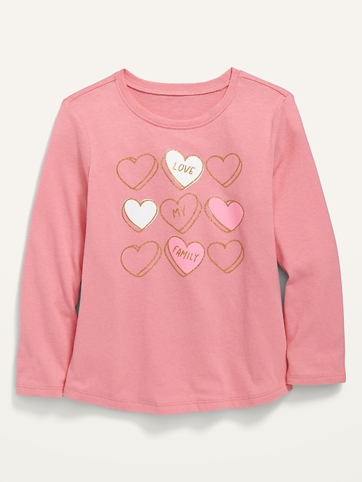 View large product image 1 of 1. Long-Sleeve Graphic Tee for Toddler Girls