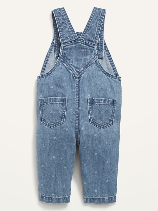 View large product image 2 of 2. Heart-Print Jean Overalls for Baby