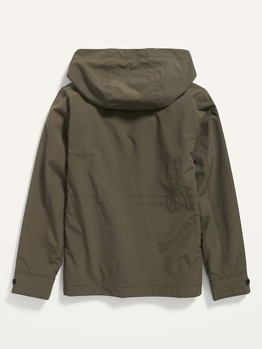 View large product image 2 of 2. Water-Resistant Hooded Nylon Jacket For Boys