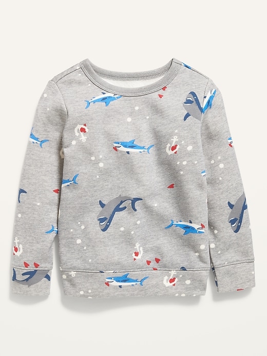 View large product image 1 of 2. Unisex Shark-Print Sweatshirt for Toddler
