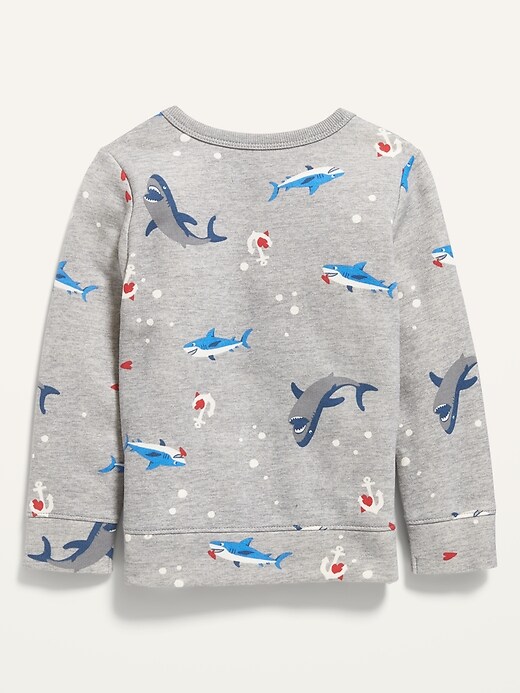 View large product image 2 of 2. Unisex Shark-Print Sweatshirt for Toddler