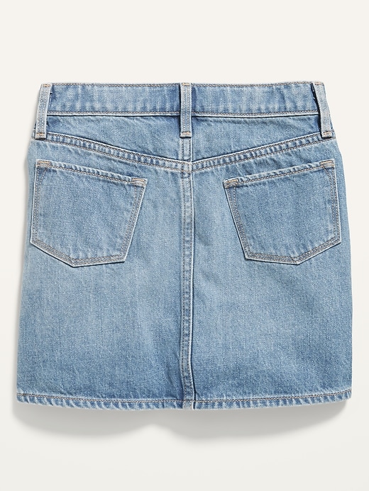 View large product image 2 of 2. High-Waisted Light-Wash Jean Skirt for Girls