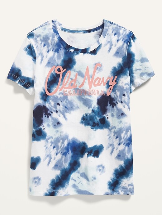 View large product image 1 of 1. Logo-Graphic Tie-Dye Tee for Girls