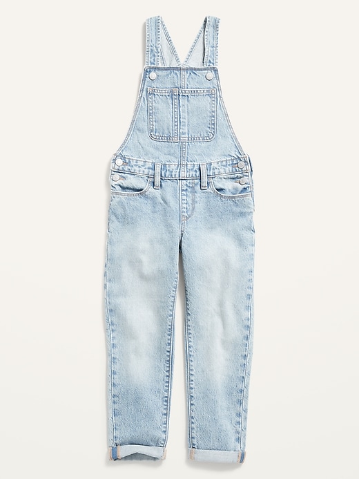View large product image 1 of 2. Light-Wash Boyfriend Jean Overalls for Girls