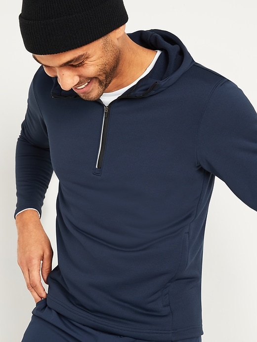 View large product image 1 of 3. Go-Dry French Terry Half Zip Hoodie