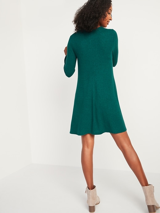 Image number 2 showing, Plush-Knit Long-Sleeve Swing Dress for Women