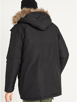 FINAL SALE - Track faux-fur hooded parka coat