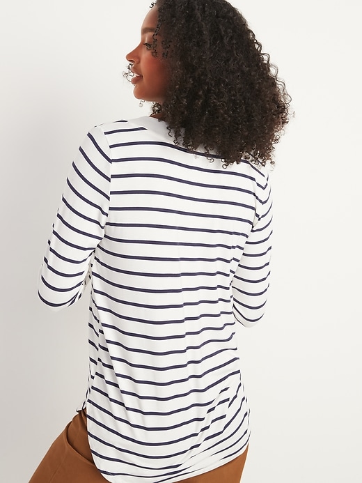 Image number 2 showing, Luxe Stripe V-Neck Tunic Tee for Women