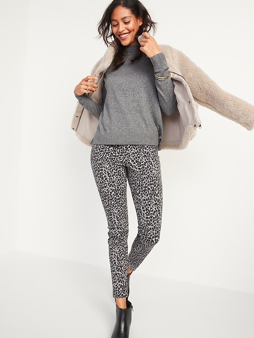 Image number 3 showing, High-Waisted Patterned Pixie Skinny Ankle Pants