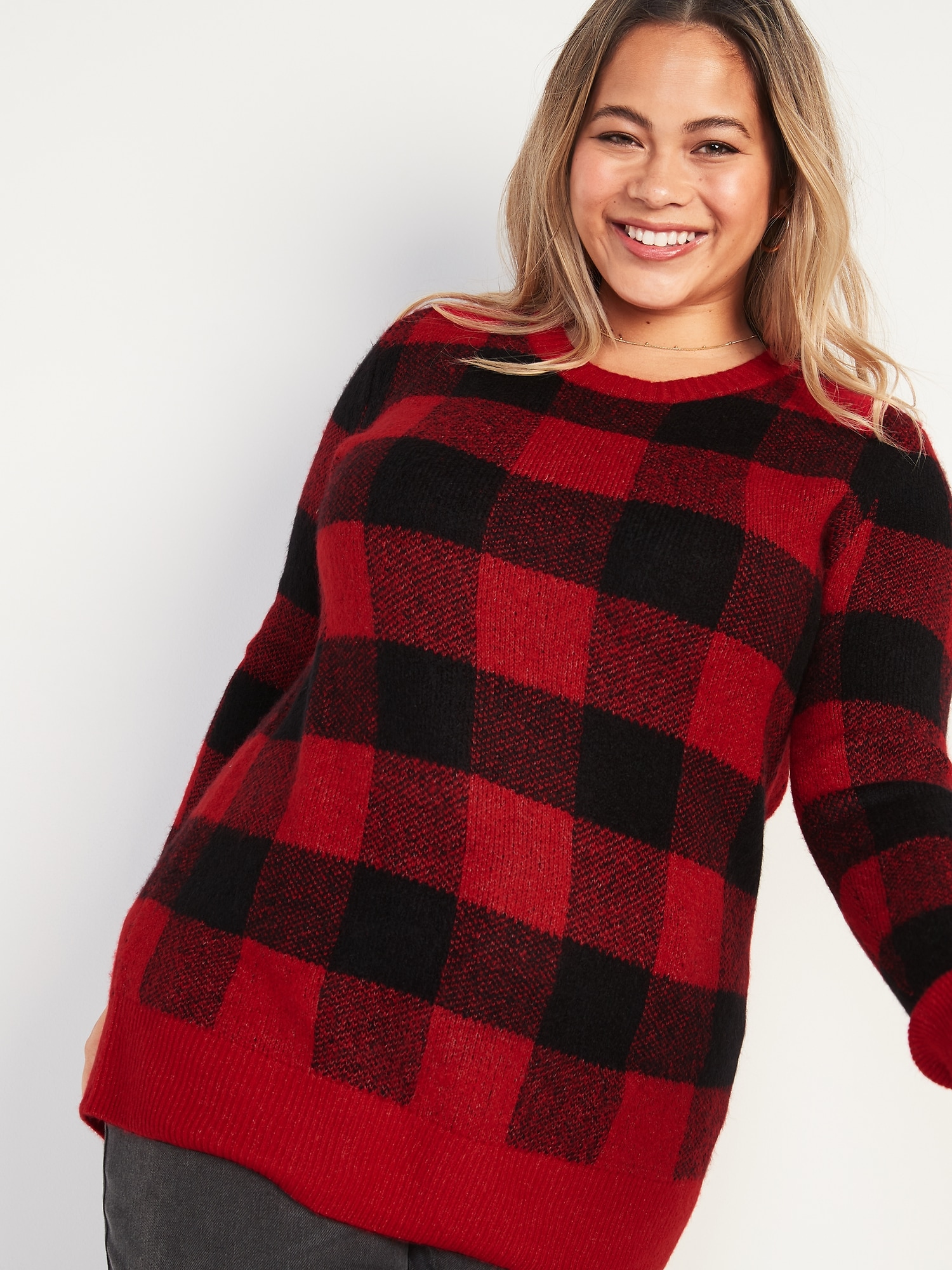 Plus size discount buffalo plaid sweater