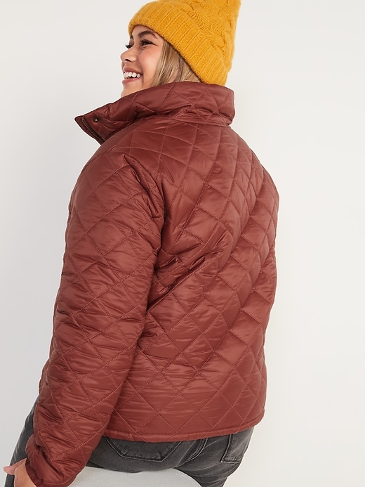 Image number 2 showing, Lightweight Diamond-Quilted Nylon Plus-Size Puffer Jacket