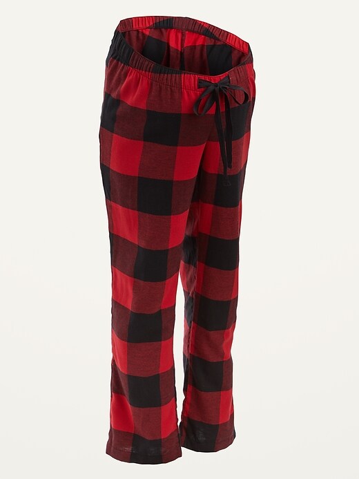 View large product image 1 of 1. Maternity Plaid Flannel Pajama Pants
