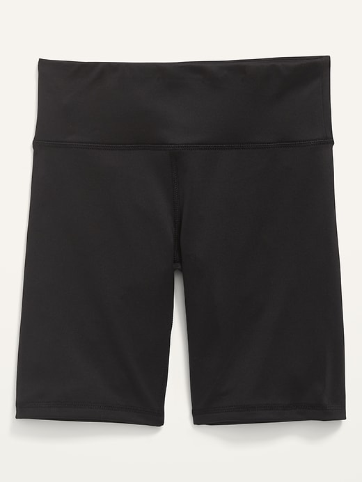 View large product image 1 of 2. High-Waisted Jersey Biker Shorts for Girls--7-inch inseam