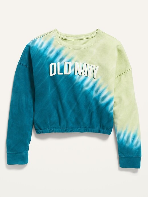 View large product image 1 of 1. Vintage Logo Cropped Tie-Dye Sweatshirt for Girls
