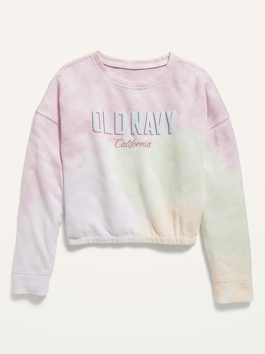 View large product image 1 of 1. Vintage Logo Cropped Tie-Dye Sweatshirt for Girls