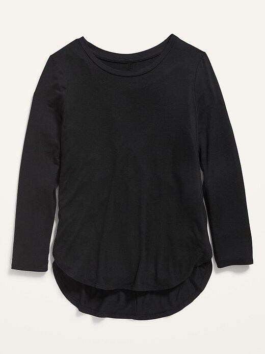 View large product image 1 of 1. Luxe Long-Sleeve Tulip-Hem Tee for Girls