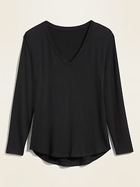 View large product image 3 of 3. Luxe V-Neck Long-Sleeve Tee for Women