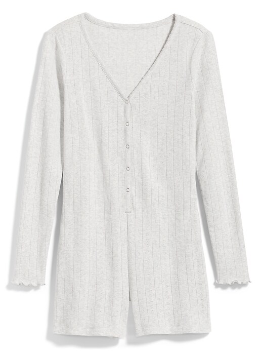 View large product image 2 of 2. Cozy Pointelle-Knit Romper