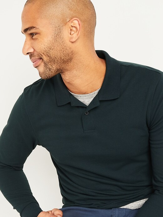 View large product image 1 of 2. Long-Sleeve Moisture-Wicking Pro Polo