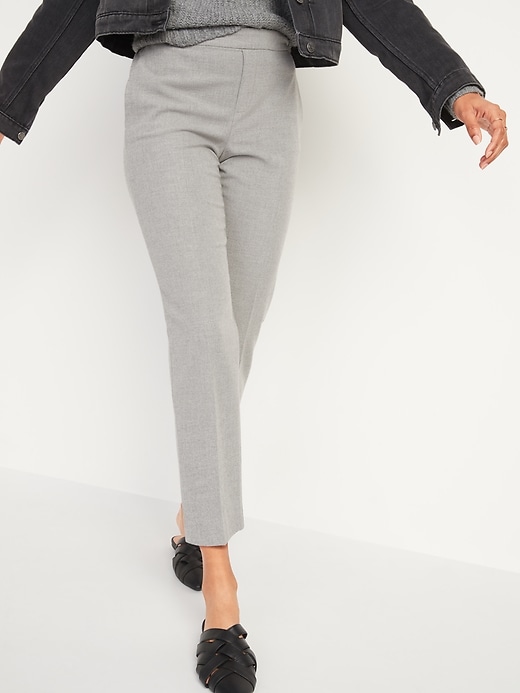 View large product image 1 of 2. Mid-Rise Straight Pull-On Pants for Women