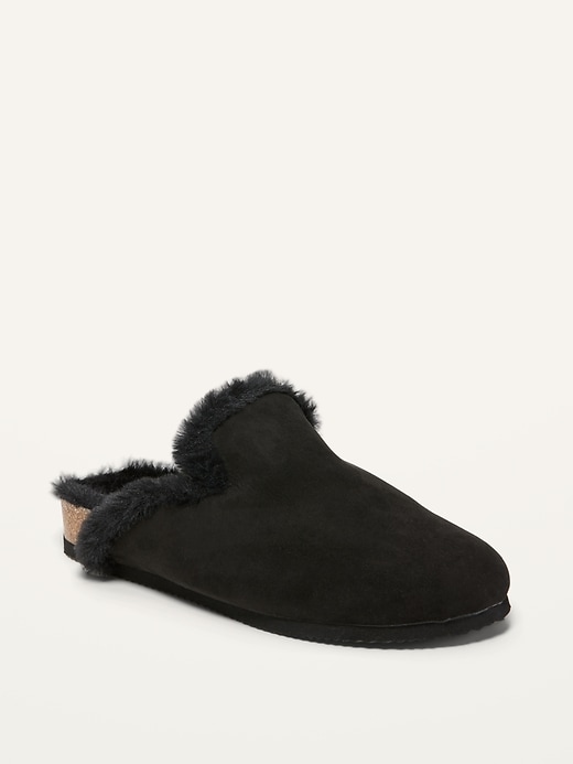 View large product image 1 of 1. Faux-Fur Lined Slip-On Mule Slides