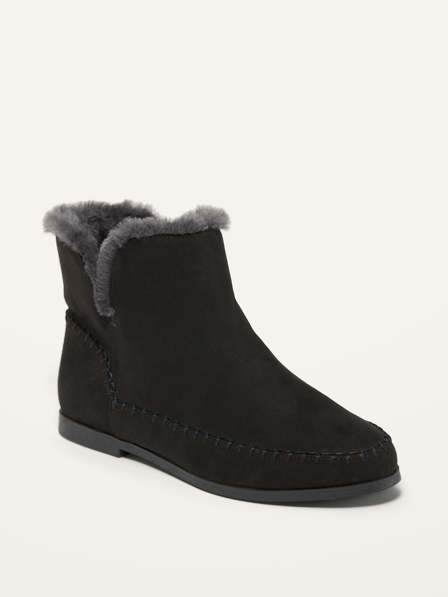 Water-Repellent Faux-Suede Ankle Boots 