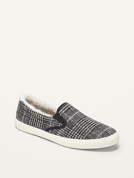 sherpa slip on sneakers