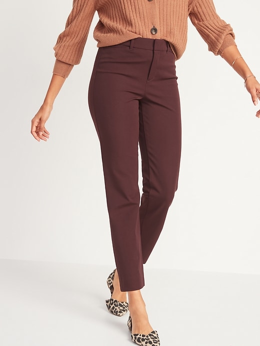 Image number 1 showing, High-Waisted Pixie Straight Pants