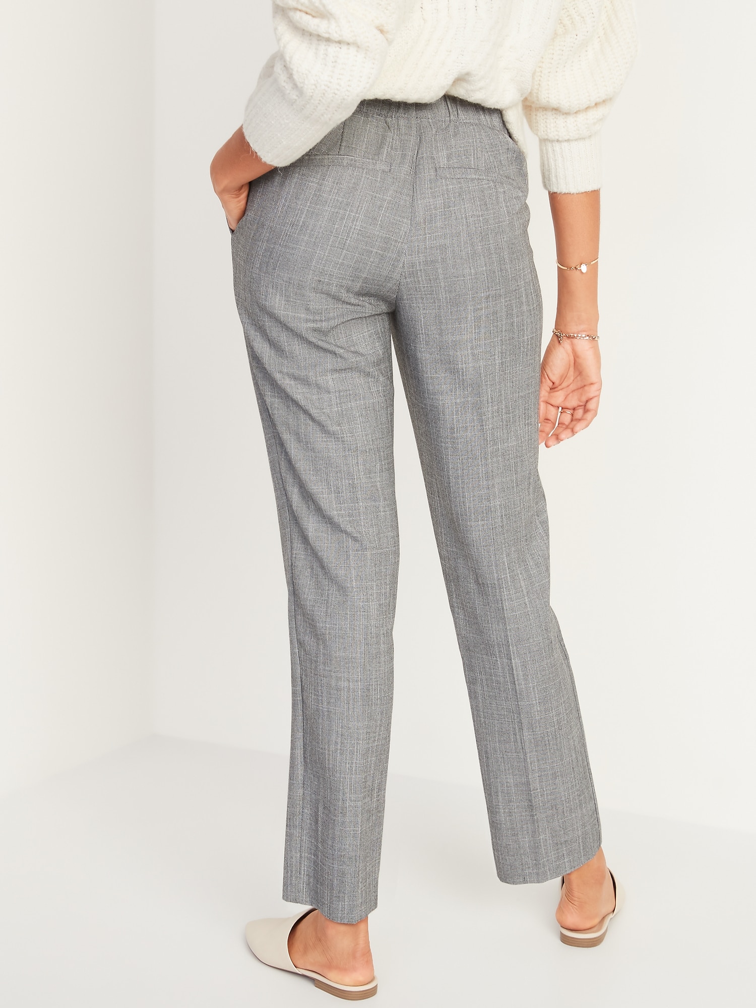 Mid-Rise Straight Pull-On Pants for Women | Old Navy