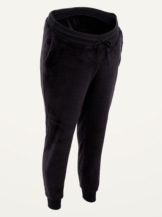 View large product image 1 of 1. Maternity Cozy Sherpa Jogger Lounge Pants