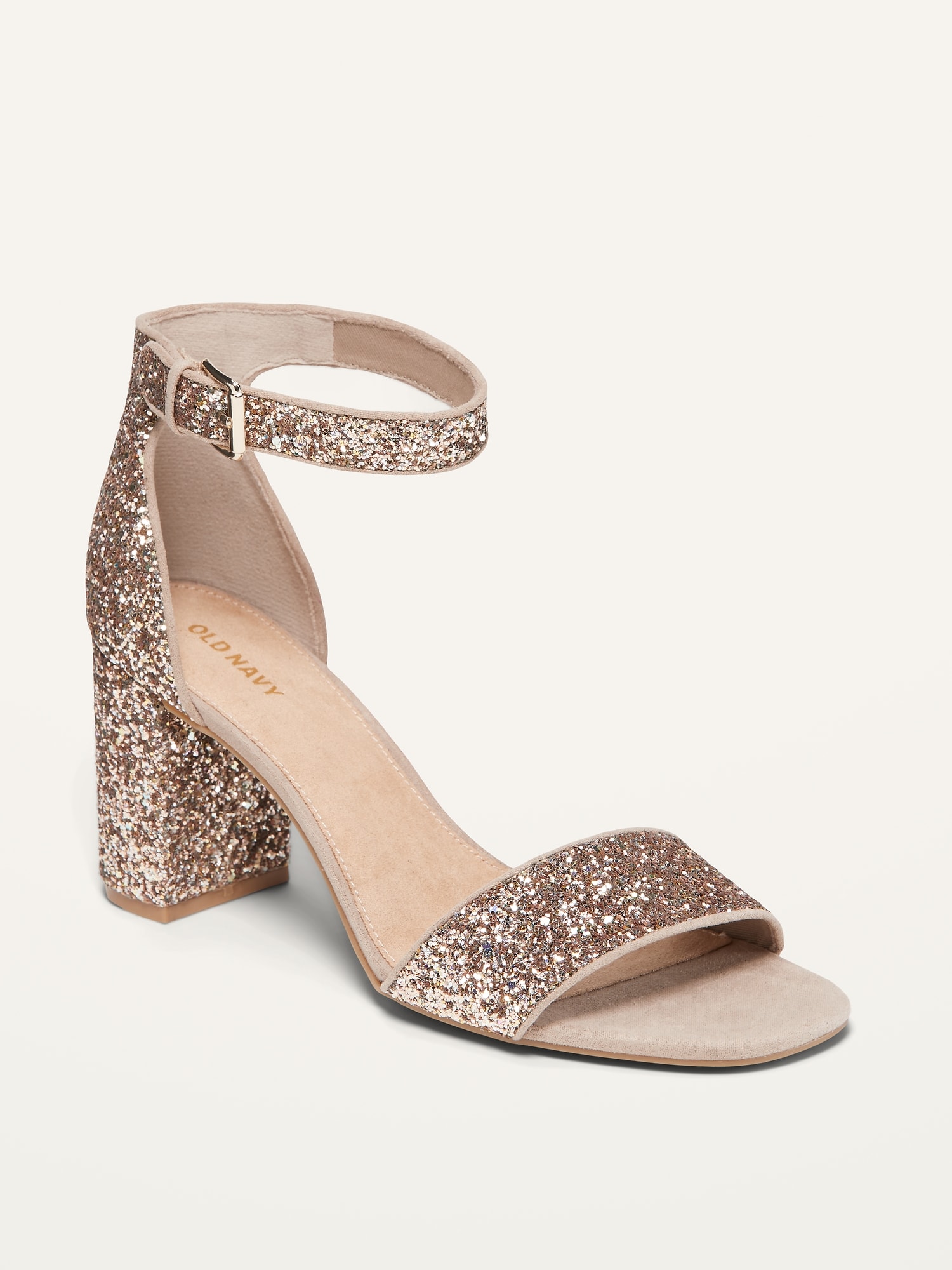 sparkly block heel shoes