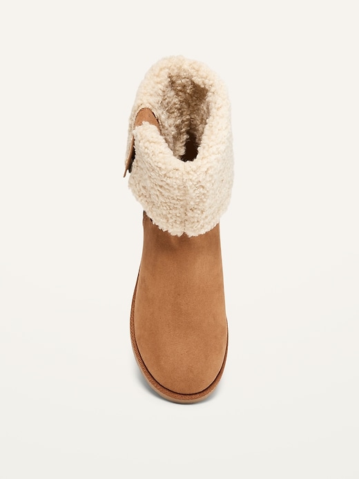 Image number 2 showing, Water-Repellent Faux-Suede Sherpa-Lined Ankle Boots