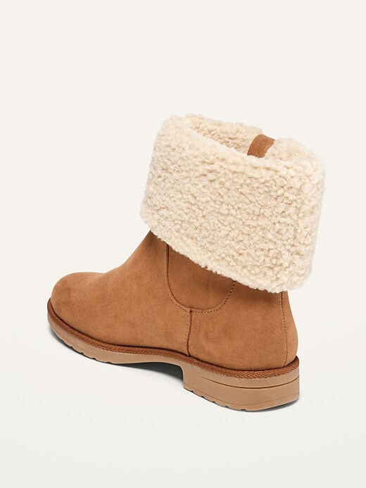 Image number 3 showing, Water-Repellent Faux-Suede Sherpa-Lined Ankle Boots