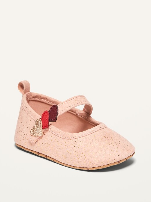 View large product image 1 of 4. Unisex Valentine's Faux-Suede Ballet Flats for Baby