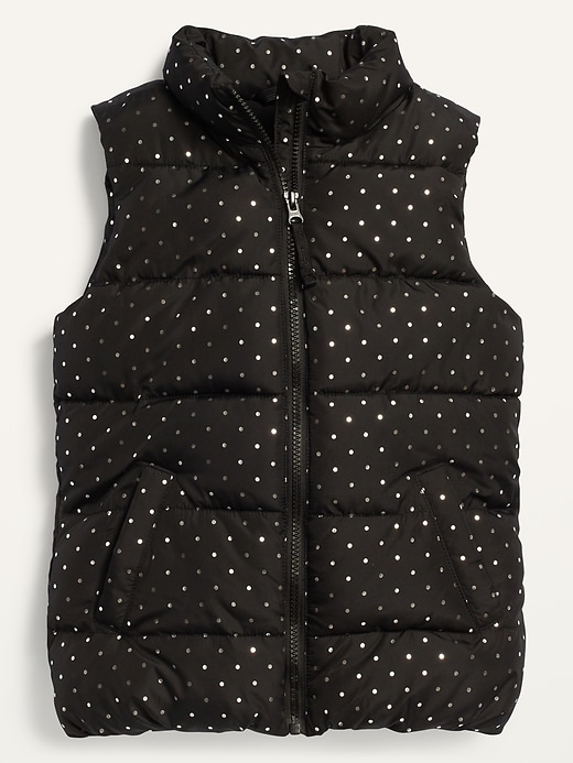 View large product image 1 of 1. Frost-Free Polka-Dot Puffer Vest for Girls