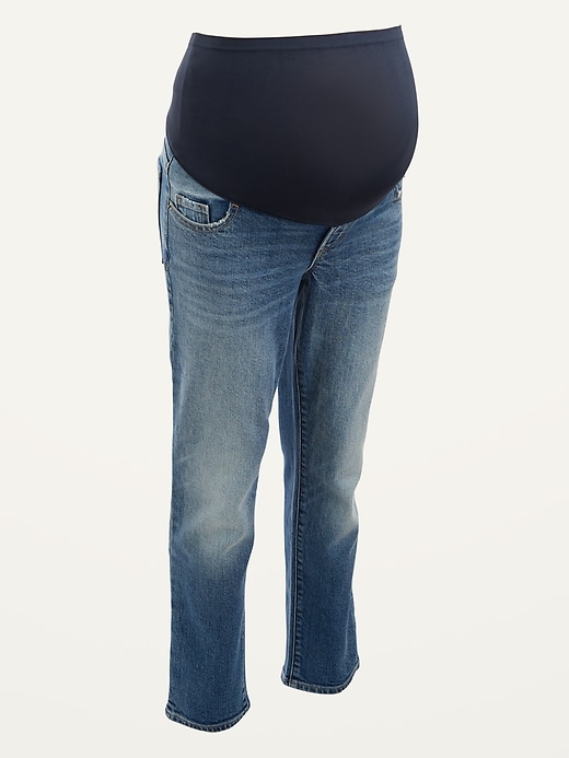 View large product image 1 of 1. Maternity Full Panel O.G. Straight Ankle Jeans