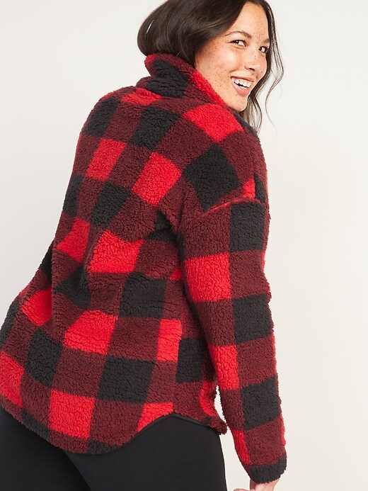 Image number 2 showing, Relaxed Cozy Sherpa Plus-Size Half-Zip Sweatshirt