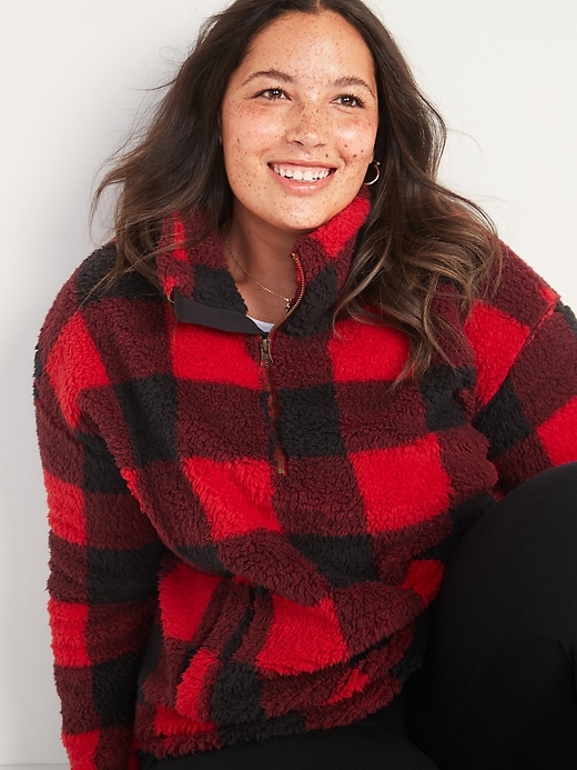 Image number 3 showing, Relaxed Cozy Sherpa Plus-Size Half-Zip Sweatshirt