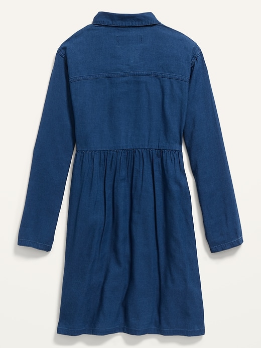 View large product image 2 of 3. Chambray Utility Shirt Dress for Girls