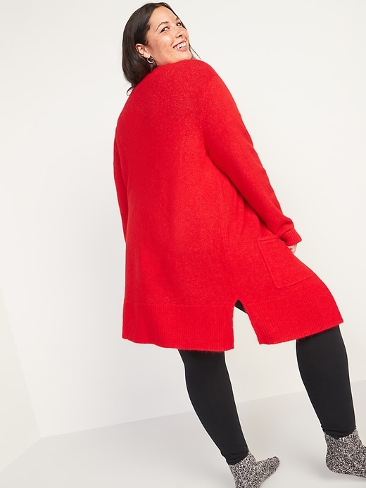 Image number 2 showing, Cozy Open-Front Long-Line Plus-Size Sweater