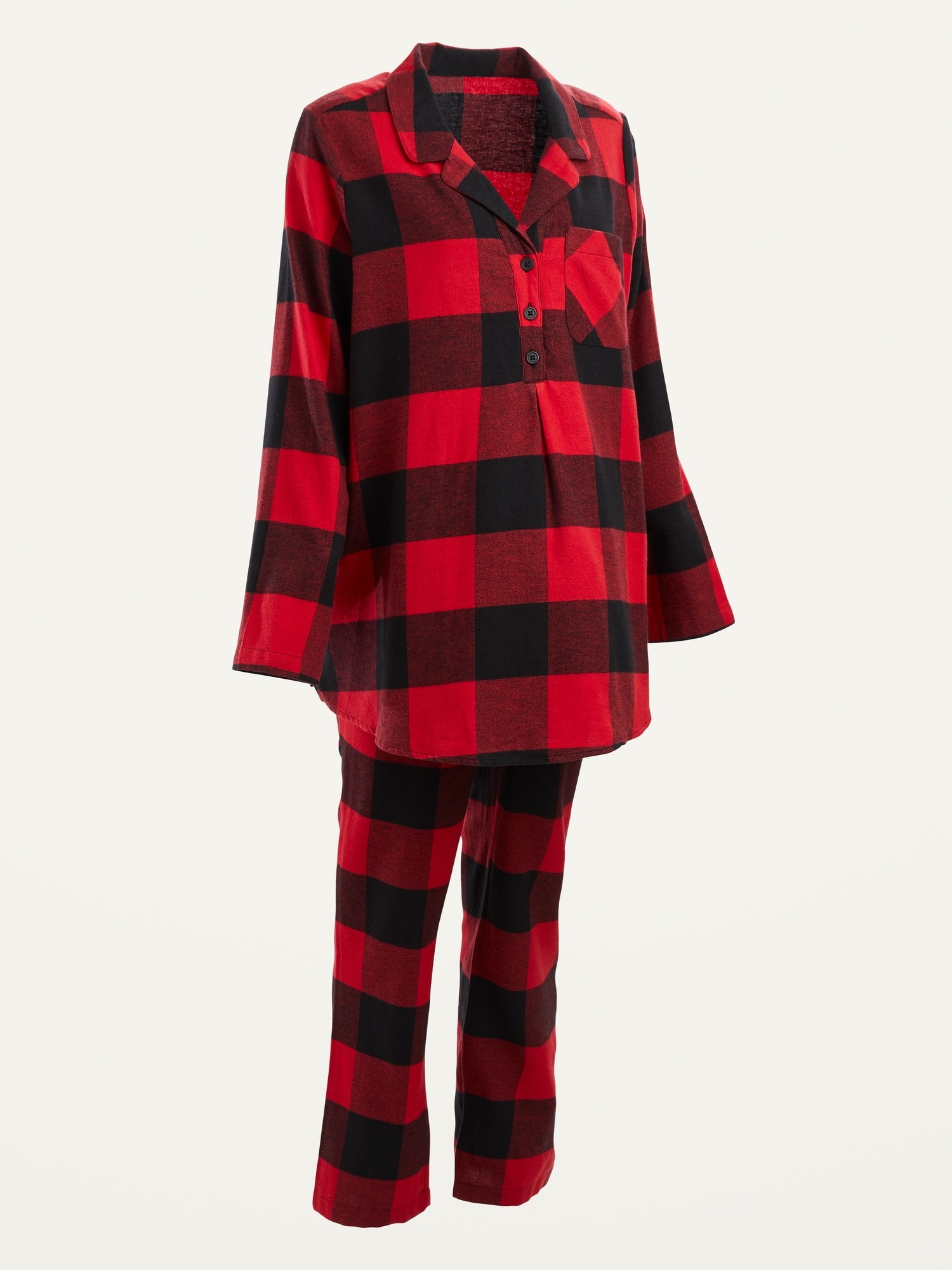Old Navy Womens Patterned Flannel Pajama Set For Women Red Buffalo