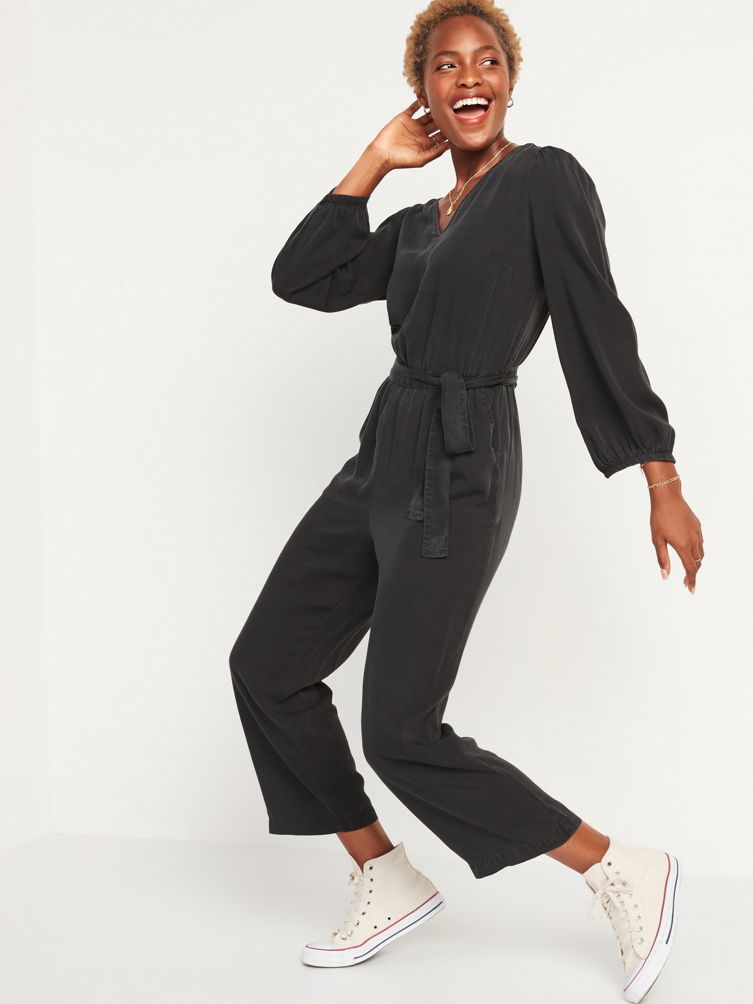 old navy black women's jumpsuit