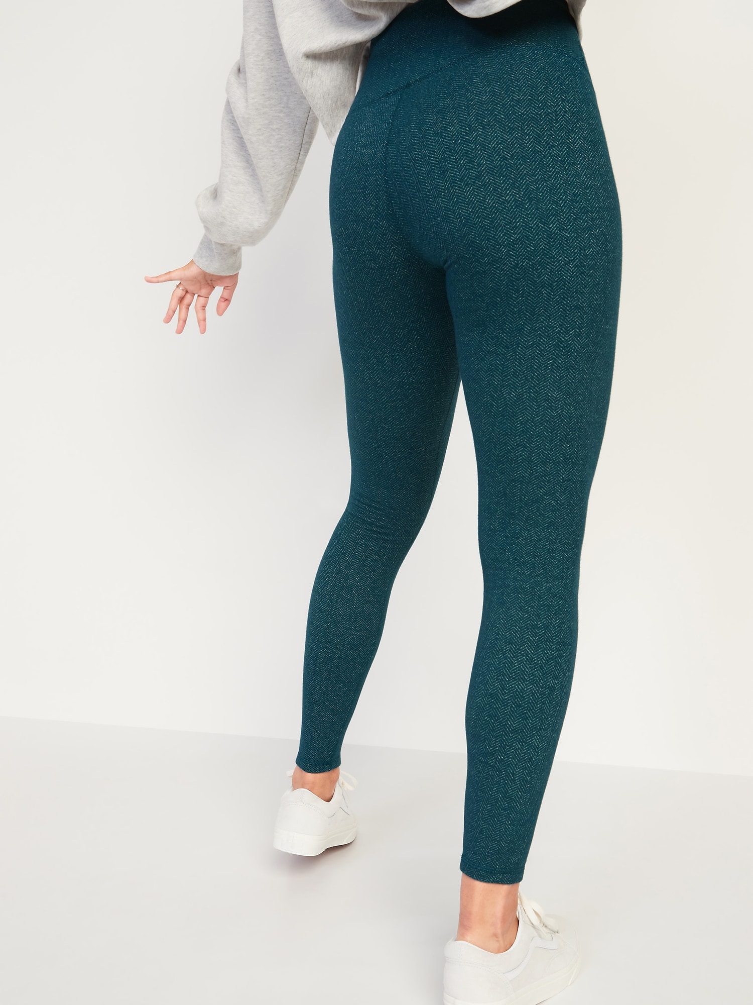 Old Navy High-Waisted CozeCore Herringbone Leggings, As a Fitness Editor,  I'm Thoroughly Impressed By Old Navy's Activewear Selection