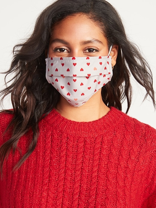 Variety 5-Pack of Triple-Layer Cloth Pleated Face Masks for Adults (with Ear Adjusters)